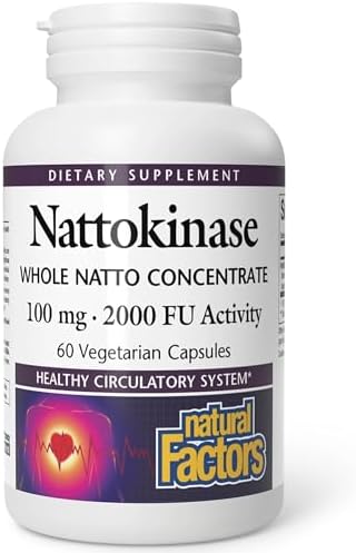 Natural Factors - Nattokinasa 100mg, Apoya la Salud Circulatoria, 60 Cápsulas Vegetarianas - imagen 1