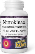 Natural Factors - Nattokinasa 100mg, Apoya la Salud Circulatoria, 60 Cápsulas Vegetarianas - imagen 1