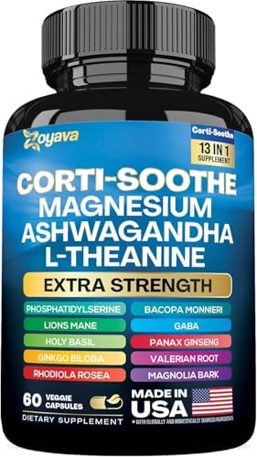 Suplemento Zoyava Corti-Soothe para el manejo del cortisol, 200mg de Magnesio, 150mg de L-Teanina, Ashwagandha y más, 60 cápsulas - imagen 1