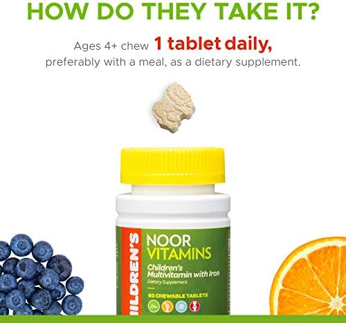 Noor Vitamins Multivitamínico Halal para Niños Masticable: Vitaminas Esenciales para Inmunidad, Huesos y Salud Visual con Hierro - Sin GMO y Sin - imagen 7