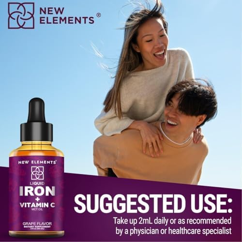 Suplemento de Hierro Líquido [2 Paquetes] con Vitamina C – 18mg de Hierro y 50mg de Vitamina C para Apoyo en Anemia – Gotas para Aumentar Sangre para - imagen 6