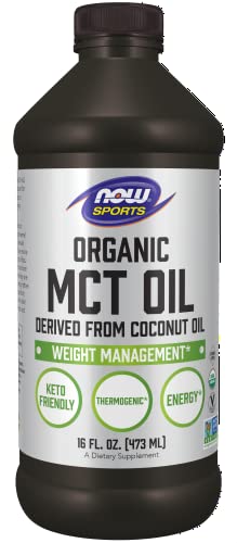 NOW Sports Nutrition, Aceite MCT Orgánico (Triglicéridos de Cadena Media) en Plástico, 16 Onzas - imagen 1