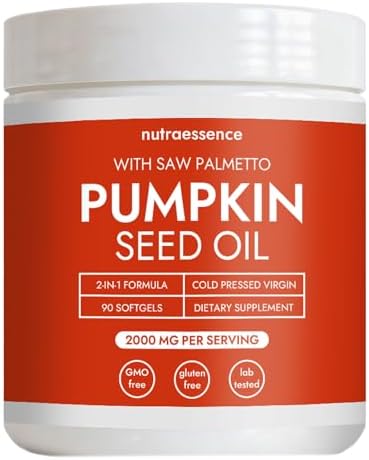 Aceite de Semilla de Calabaza Nutra Essence con Saw Palmetto - Aceite Virgen Prensado en Frío, Rico en Ácidos Grasos Esenciales y Fitoesteroles - - imagen 1