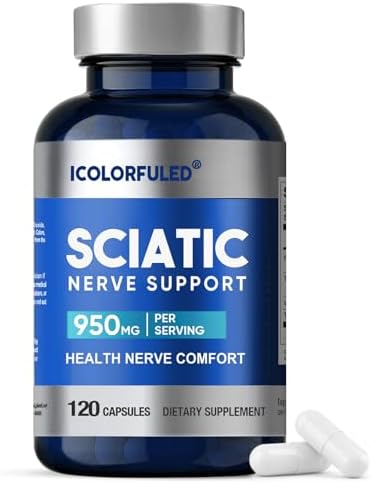 Cápsulas para el Nervio Ciático, Suplemento de Soporte Nervioso con 300mg de Ácido Alfa Lipoico y Vitaminas B, 120 Cápsulas para Comodidad en Cadera, - imagen 1