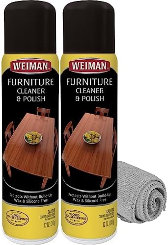 Limpiador y Pulidor de Madera Weiman - Limpia, Brilla y Protege Superficies de Madera Acabadas - Paquete de 2 con Toalla de Microfibra Incluida - imagen 1