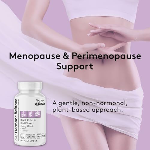 Youth & Tonic Suplemento Hormonal para Mujeres – Balance Hormonal y Apoyo en Perimenopausia, Fórmula Herbal No Hormonal con Cohosh Negro, 60 Cápsulas - imagen 2
