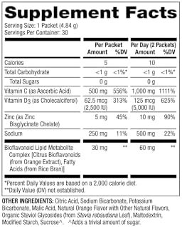 Dr. Mercola Vitamin C-PAK - Apoyo Inmunológico Diario - Con Vitamina C, D3 y Zinc - Polvo Antioxidante de Acción Rápida - Mezcla Efervescente - 30 - imagen 3