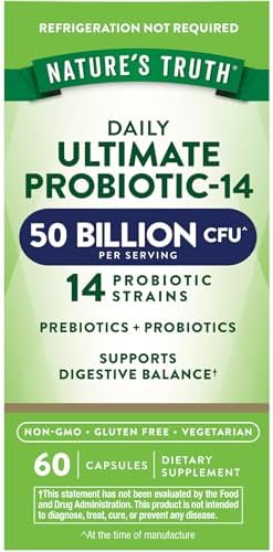 Probiótico Nature's Truth para Hombres y Mujeres | 50 Mil Millones CFU | 14 Cepas Probioticas | 60 Cápsulas | Amigable con el Estómago | 200mg de - imagen 1