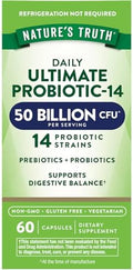 Probiótico Nature's Truth para Hombres y Mujeres | 50 Mil Millones CFU | 14 Cepas Probioticas | 60 Cápsulas | Amigable con el Estómago | 200mg de - imagen 1