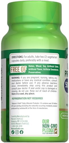 Probiótico Nature's Truth para Hombres y Mujeres | 50 Mil Millones CFU | 14 Cepas Probioticas | 60 Cápsulas | Amigable con el Estómago | 200mg de - imagen 7
