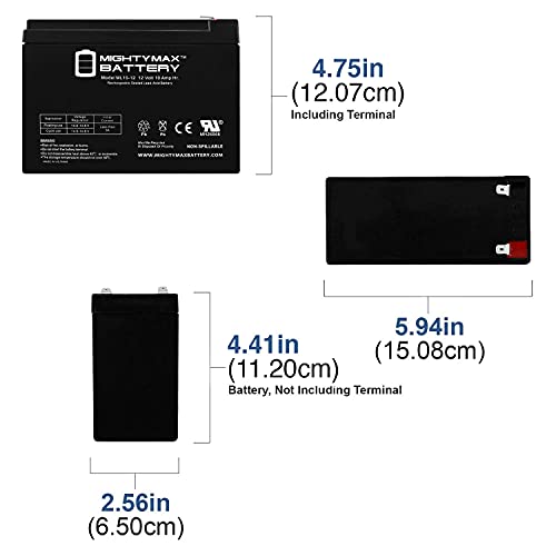 Batería de Reemplazo Mighty Max 12V 10AH SLA para 13447, 134471 - imagen 2