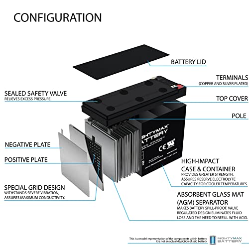 Batería de Reemplazo Mighty Max 12V 10AH SLA para 13447, 134471 - imagen 3