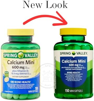 Suplemento de Calcio Spring Valley con Vitamina D3, 150 Mini Softgels de 600 mg + Sticker STS - imagen 2