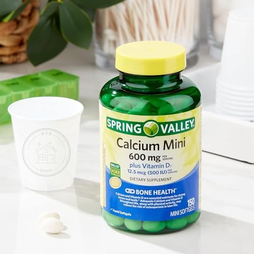 Suplemento de Calcio Spring Valley con Vitamina D3, 150 Mini Softgels de 600 mg + Sticker STS - imagen 7