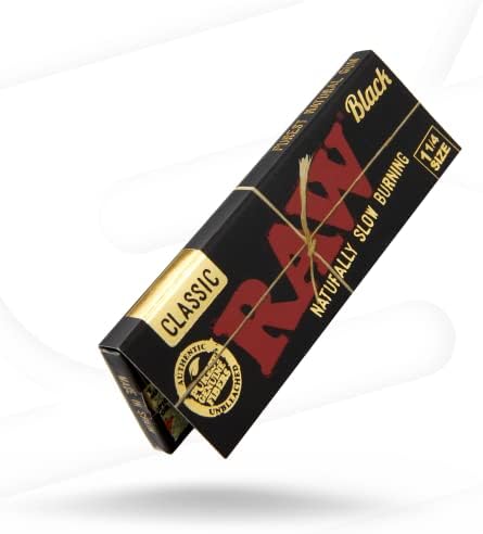 Papel RAW Negro 1¼, 50 hojas ultra delgadas por libreta, 24 libretas en 1 caja (24 libretas) - imagen 2