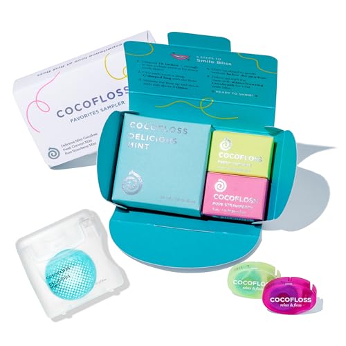 Cocofloss Dental Floss Woven, Muestra Favorita, Cuidado Oral Diseñado por Dentistas, Con Aceite de Coco, Vegano, Amigable para Niños, 1 Menta (33 - imagen 1