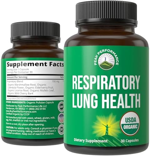 Desintoxicación Pulmonar Orgánica USDA para Fumadores y No Fumadores con 6 Ingredientes Clave. Suplemento de Cápsulas para la Salud Respiratoria. - imagen 1