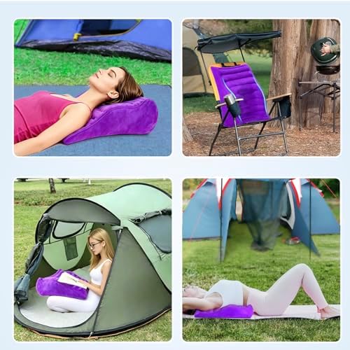 Cojín Inflable Opertam en Forma de Cuña para Viajar, Ligero y Portátil, Alivio de Reflujo Ácido, Ideal para Dormir y Soporte Lumbar en Camping - imagen 4