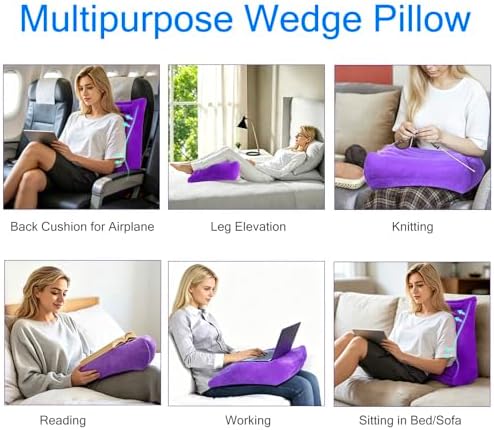 Cojín Inflable Opertam en Forma de Cuña para Viajar, Ligero y Portátil, Alivio de Reflujo Ácido, Ideal para Dormir y Soporte Lumbar en Camping - imagen 5