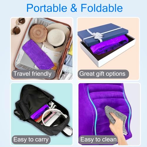Cojín Inflable Opertam en Forma de Cuña para Viajar, Ligero y Portátil, Alivio de Reflujo Ácido, Ideal para Dormir y Soporte Lumbar en Camping - imagen 6