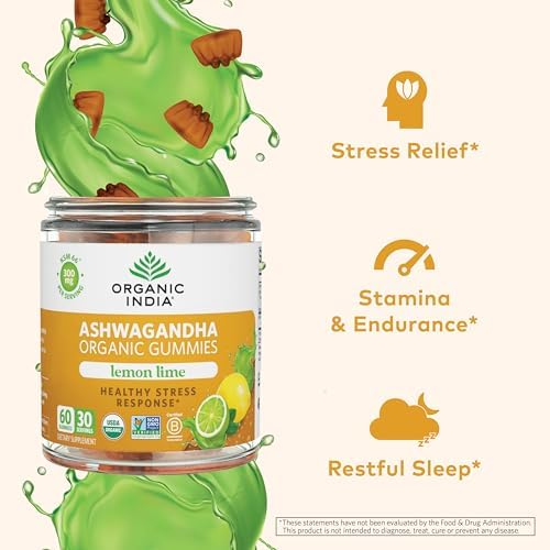 Gomitas Orgánicas INDIA Ashwagandha para Hombres y Mujeres - Suplemento para el Estrés, KSM-66 Raíz de Ashwagandha, Extra Fuerte, Vegan, Sin OGM - - imagen 3