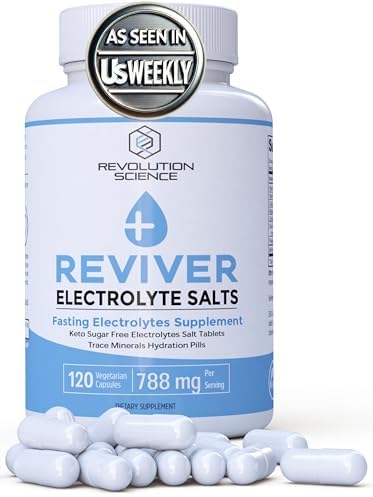 Píldoras de Electrolitos REVIVER - Tabletas de Sal para Corredores y Suplemento de Electrolitos para Ayuno, Sin Azúcar, 120 Cápsulas para Hidratación - imagen 1