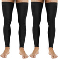 Medias de Compresión Zhanmai para Hombre, 2 Pares, Altura Muslo, Sin Pie, 20-30 mmHg, Con Banda de Silicón, XL, Para Correr y Edema, Color Negro - imagen 1