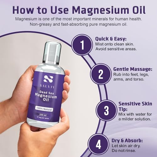 Spray de Aceite de Magnesio del Mar Muerto Natural 8.45 fl oz - Suplemento Mineral Puro de Jordania para Moderar Procesos y Promover el Bienestar - imagen 3
