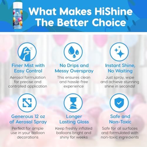 Spray Aerosol HI-SHINE de 12 oz: Rocío Preciso, Sin Goteos, Brillo Instantáneo - Mejora la Decoración para Fiestas, Bodas y Eventos - Aplicación - imagen 4