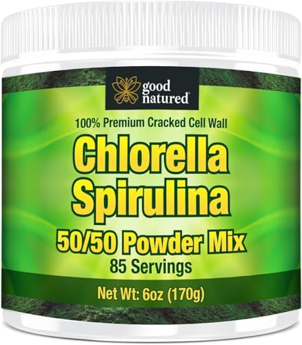 Polvo Premium de Chlorella y Spirulina | 85 Porciones | No OGM | Cultivado al Sol | Color Verde Profundo | Pared Celular Rota | Alcalinizante | Alto - imagen 1