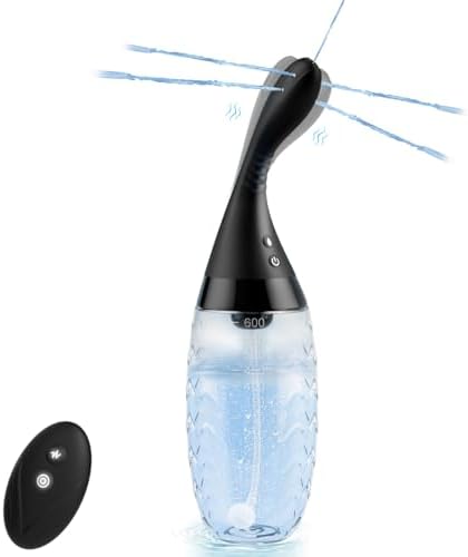 Kit de Enema Automático con Bulbo Eléctrico de 20oz - 3 Velocidades y 10 Vibraciones para Limpieza Colónica, Limpiador Anal Antirretorno con Control - imagen 1