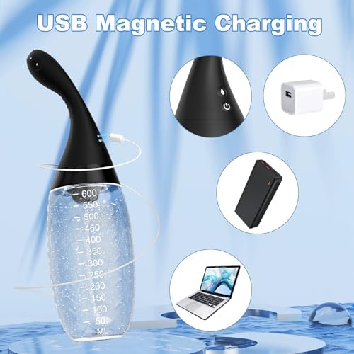 Kit de Enema Automático con Bulbo Eléctrico de 20oz - 3 Velocidades y 10 Vibraciones para Limpieza Colónica, Limpiador Anal Antirretorno con Control - imagen 7