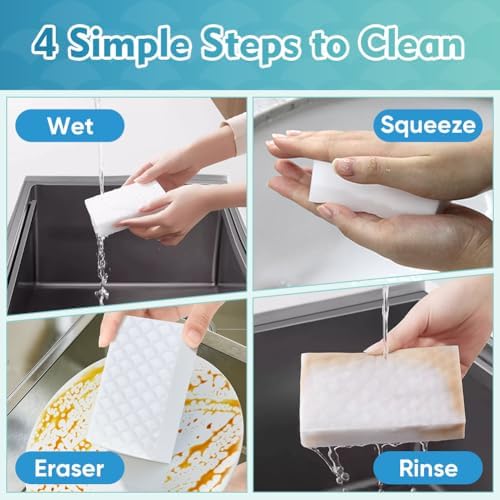 Esponjas Mágicas GLIMGLINT 96PK, 2X Densidad, Almohadillas de Espuma de Melamina, Suministros de Limpieza para Cocina, Baño, Muebles y Más - imagen 4