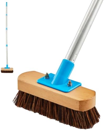 Cepillo de Piso YONILL de Uso Rudo con Mango Largo de 60 - Cepillo para Limpiar Superficies Rugosas, Concreto, Patio, Jardín y Banqueta con Cerdas - imagen 1