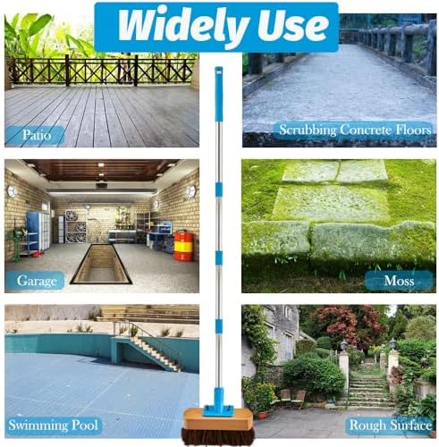 Cepillo de Piso YONILL de Uso Rudo con Mango Largo de 60 - Cepillo para Limpiar Superficies Rugosas, Concreto, Patio, Jardín y Banqueta con Cerdas - imagen 5