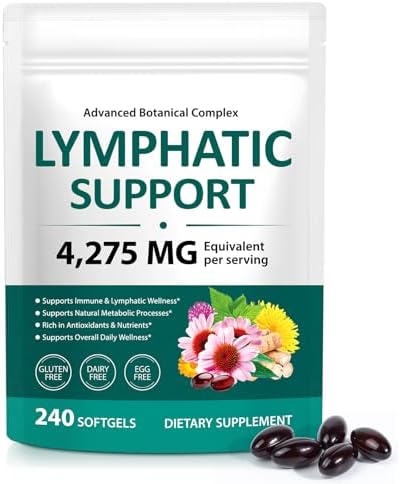 Suplementos para Drenaje Linfático, Apoyo Herbal al Sistema Linfático para Mujeres y Hombres con Diente de León, Bardana, Equinácea, Cúrcuma, - imagen 1