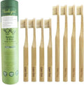 Paquete Familiar de Cepillos de Dientes de Bambú con Cerda Natural Gaia Guy (Sin Nylon - Solo Cerda de Jabalí) - Compostables y Biodegradables - 4 - imagen 1