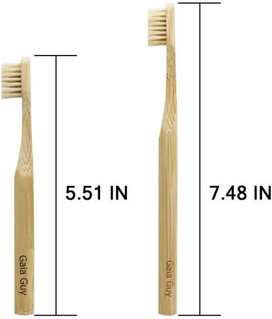Paquete Familiar de Cepillos de Dientes de Bambú con Cerda Natural Gaia Guy (Sin Nylon - Solo Cerda de Jabalí) - Compostables y Biodegradables - 4 - imagen 4