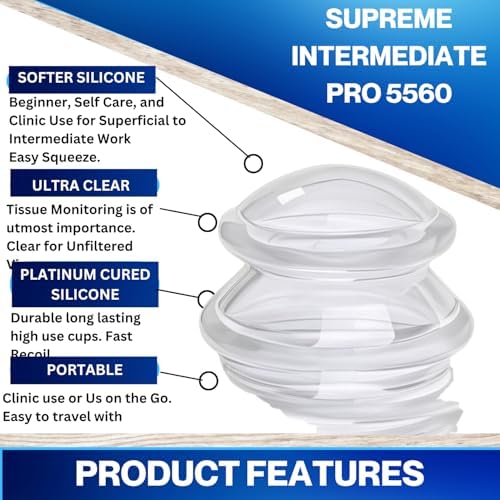 Set de Ventosas de Silicón Cupping Warehouse Supreme 4 Intermedio Pro 5560 para Principiantes – Grado Médico, para Masaje, Alivio del Dolor, - imagen 6