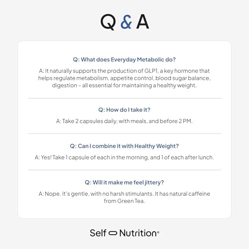 Suplemento Natural SELF NUTRITION GLP-1 para Mujeres – Probado por Terceros – Apoyo al Metabolismo y Apetito con Berberina, Té Verde, Canela y - imagen 6