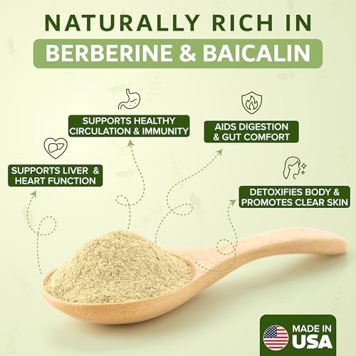 Extracto Orgánico de Scutellaria Baicalensis Dimmak Herbs 5:1 (Skullcap Chino) para Defensa Inmunológica, Apoyo a la Inflamación y Salud Pulmonar - - imagen 3