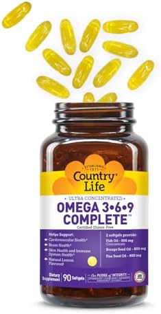 Suplemento Completo Omega 3-6-9 Country Life - 1,534mg Ácidos Grasos Omega - Apoya Salud Cardiovascular, Cerebral, Piel e Inmunidad - 90 Cápsulas - imagen 7