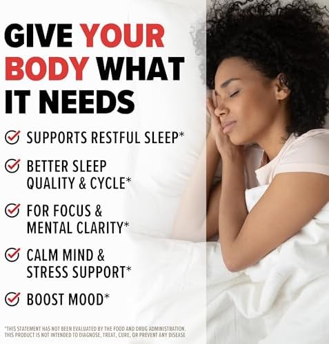 Suplementos para Dormir 10X Health para Adultos - 60 Cápsulas - Melatonina 3mg, L Teanina, Magnesio para un Sueño Profundo y Relajación - Soporte - imagen 4