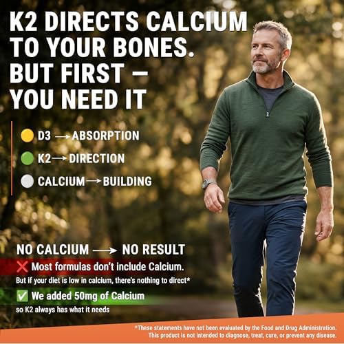Glicinato de Magnesio 1500mg con Vitamina D3 K2 + Zinc y Calcio | D3 10,000 UI | K2 200mcg | Calcio 50mg | Zinc 50mg | Soporte para Huesos, Músculos - imagen 4