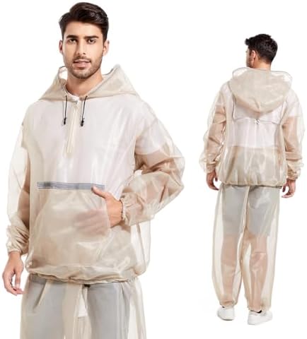 Traje de Red Antimosquitos Ideal para Pesca, Senderismo, Camping, Agricultura y Jardinería (Beige) - imagen 1