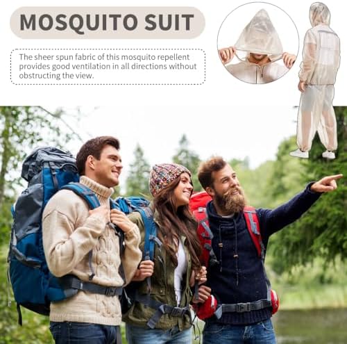 Traje de Red Antimosquitos Ideal para Pesca, Senderismo, Camping, Agricultura y Jardinería (Beige) - imagen 4