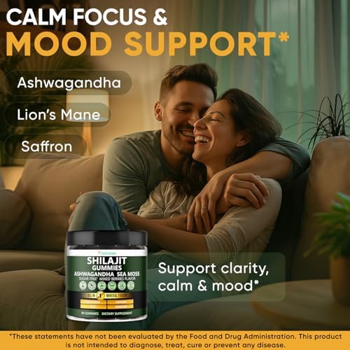 Gomitas de Shilajit Natural Himalayo Adndale para Hombres y Mujeres, Sabor a Berries Mixtas Sin Azúcar - con Ashwagandha, Musgo Marino, Melena de - imagen 4