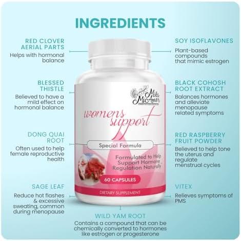 Suplemento Mila Miamor para Mujeres - Regulador Hormonal con Ingredientes Naturales - Soporte de Estrógeno, Menopausia y Antioxidante - 60 Cápsulas - - imagen 3