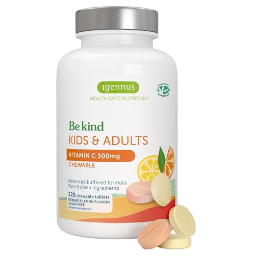 Vitamin C Masticable Suave Igennus 250-500mg, Niños y Adultos, Absorción Optimizada con Sodio Ascorbato y Ácido Ascórbico, Sin Azúcar, Sabor Natural - imagen 5