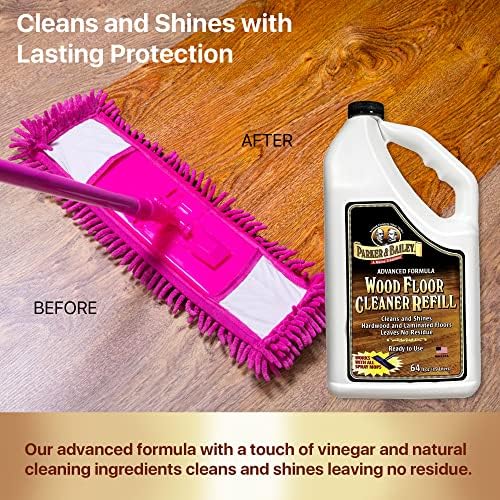 Limpiador de Pisos de Madera Parker & Bailey – Para Pisos de Madera, Laminados o Acabados Falsos. Restaurador de Brillo, Limpiador Superficial, 64oz - imagen 4
